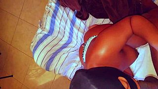 Submissive ebony milf step sister sucks cock until orgasm in mouth