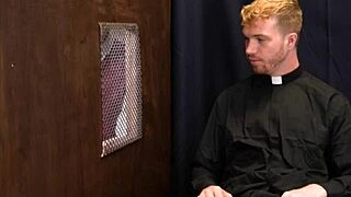 Skinny twink Ryland Kingsley gets fucked bareback by redhead priest Dacotah Red in confession