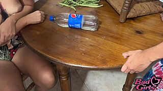 sexy blonde babe cooks in the kitchen with her uncle