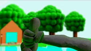 Feeling the intense pleasure in this claymation masturbation scene from anime hentai.