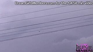 this teen in a wet t-shirt flashing her shaved pussy and tits, driving the florida neighbors crazy.