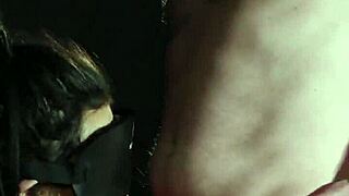 nasty stunner sucks jizz in blowbang facial 😈💦