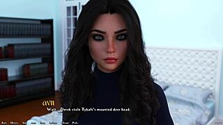 hot rich brunett asks me hard questions in game