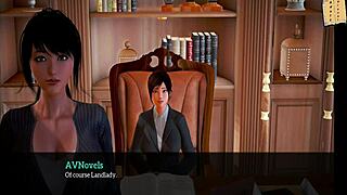 in my new family episode 259, the redhead milf with big tits gets erotic in anime style