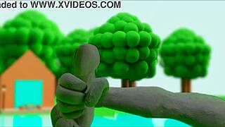 Feeling the intense pleasure in this claymation masturbation scene from anime hentai.