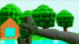 Feeling the intense pleasure in this claymation masturbation scene from anime hentai.