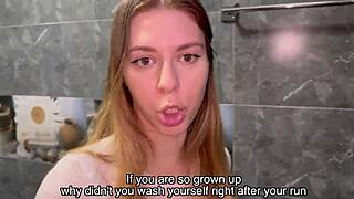 My Step Mom Made Me Wash Myself And Cum