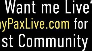 Ginger Penny Pax in stockings masturbates with dildo and more