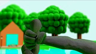 Feeling the intense pleasure in this claymation masturbation scene from anime hentai.