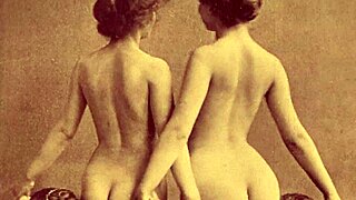 Vintage Scene Features Hairy Pussy Blowjob And Fucking With Antique Props.