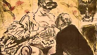 Vintage erotic art explores anime hentai themes