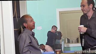 Gay threesome in the office during a sexual education class