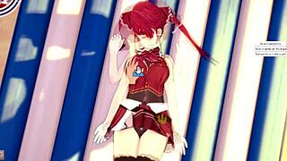 Sailor Houshou Marine gets fucked on the sex beach.