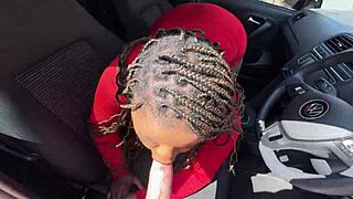 Busty Black Slut Squirt in Missionary Car Ride