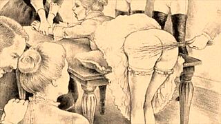 Vintage erotic art explores anime hentai themes