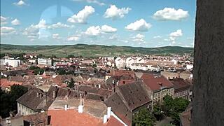 Top view of Sibiu, Romania from a tourist perspective