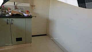 tamil owner jerks off before maid sasikala in kitchen.