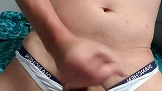 Gay Boy Teasingly Masturbates In His Underwear