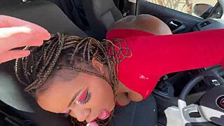 Busty Black Slut Squirt in Missionary Car Ride