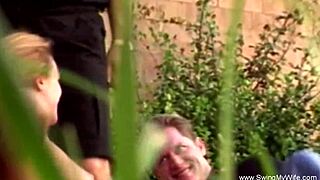 beautiful milf swinger getting banged outdoors anal assfucking cute bride enjoyment