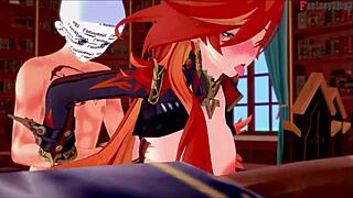 mavuika tempts with sucking and fucking in jean's office trailer from genshin impact by fantasyking3