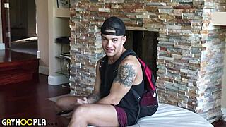 The alpha jock says 'bend over, boy, i'm going to fuck your big ass now'