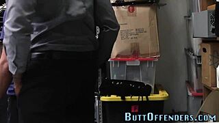 black gay thief caught in hardcore anal before cumming hard