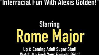 Alexis golden feels wrecked by rome major's big black cock.