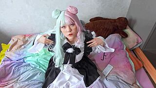 Cute Maid Masturbates Solo in the House