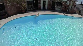 Gigi Breeze's Skinny Body in Outdoor Pool Deepthroat Action