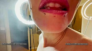 Ray Ray Xxx wipes counter, jumps on top, fucks sucks gives footjob to dildo 😈