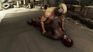 Fallout 4 twist: hot black babe bound for rough anal play.