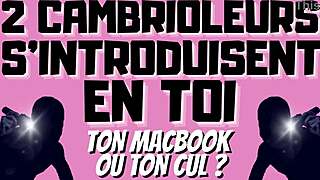 Two burglars double penetrate twink