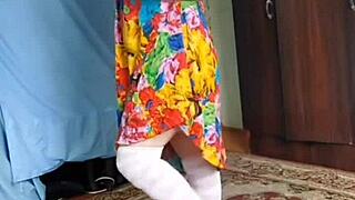 just a crossdresser sissy amateur twerking a big white ass on webcam.