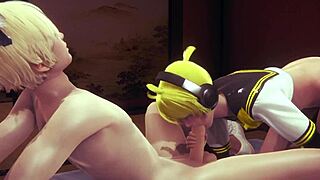 want to see len the femboy get hard sex and creampie in yaoi threesome?