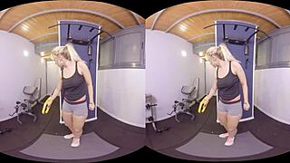 Athletic couple engages in intense fitness-themed sex in virtual reality