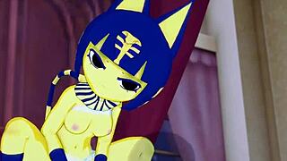 Ankha rides a nice cock in the bedroom 😏