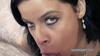 Latina milf angel lynn gives head on her knees