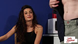 Cute Babe Spreads Legs in Kitchen for Humiliating Jerk Off Instructions from Classy British Femdom