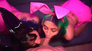 Mira and Roxy's big tits and tight asses party hard