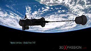 female cyborg bangs horny girl hard in space station