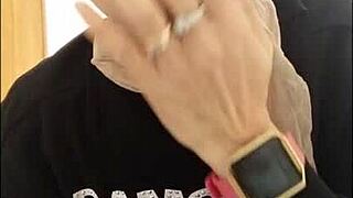 I have a pig face and nose with stockings on my face