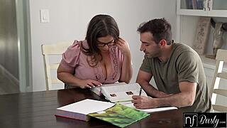 Tutor says, 'I'd do anything to get this job!' with blowjob and pussy action