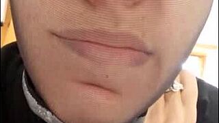 I have a pig face and nose with stockings on my face