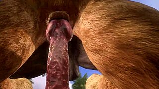 minotaur and lion share a moment in the wildlife setting