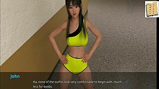 I think Emiko from WVM 97 is showing off her body in this 3D anime scene, but it's kinda cute.