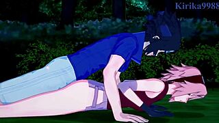 Sakura and Naruko fuck Sasuke intensely