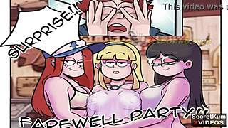 Gravity Falls Dipper's Outdoor Foursome Reverse Gangbang in Cabin Orgy