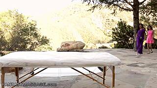 Busty Milf Ariella Ferrera Enjoys A Wet Massage By The Pool