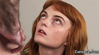 Horny Looker Gets Cumshot on Her Face!